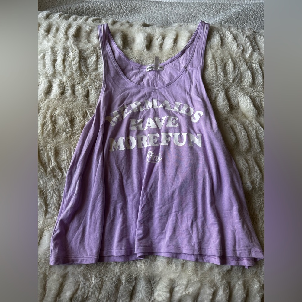 💓 Pink Victoria secret purple super soft tank top Oversize Xs